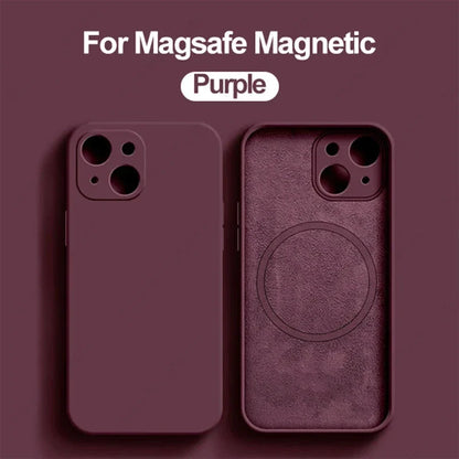 ﻿Vora  iPhone Magsafe Magnetic (Liquid Silicone) Case For 15 14 13 12 11 Pro Max 15 Plus Accessories Wireless Charge Cover